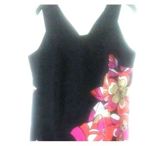 Lane Bryant Black floral sheath dress